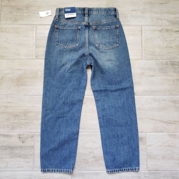 NWT Old Navy High-Waisted Slouchy Straight Jeans for Girls Blue Sz 10 - Picture 2 of 9